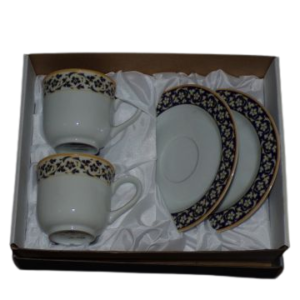 Sada šálků modrá kytička 2 ks