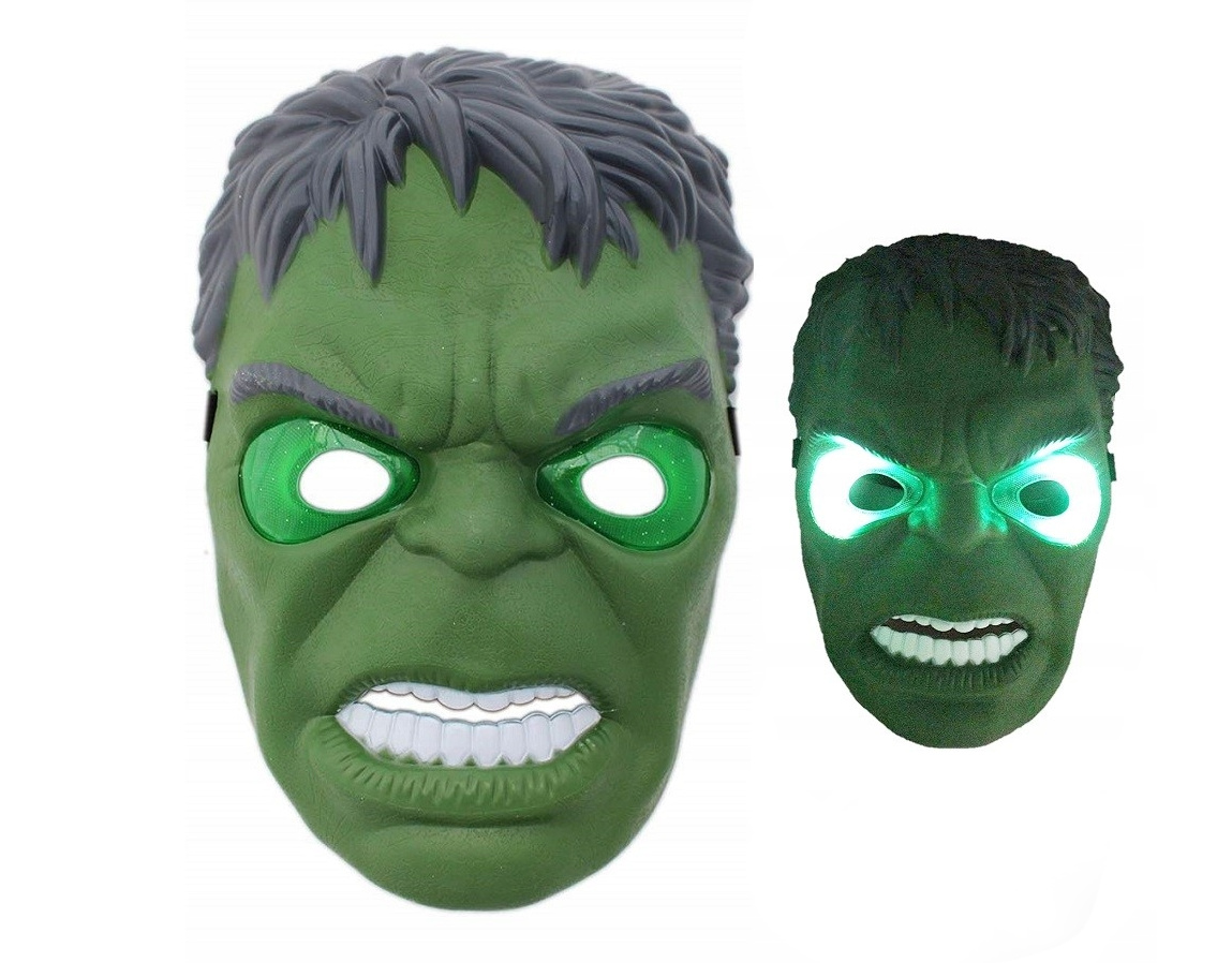 Hulk svítící maska zelená