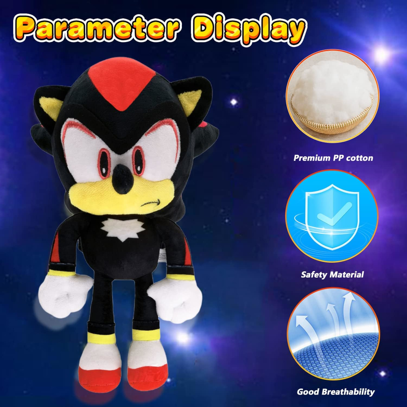 Plyšová hračka Super Sonic Shadow 32cm - Obrázek 4
