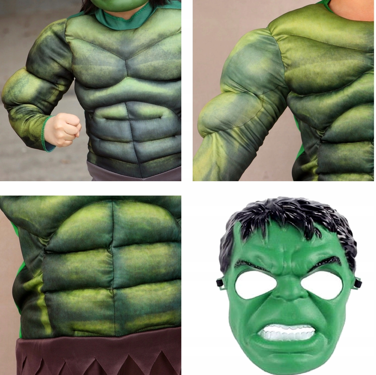 Dětský kostým Svalnatý Hulk s maskou 110-122 M - Obrázek 4