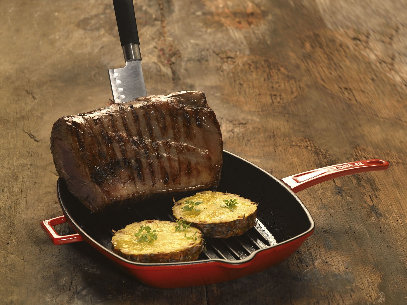 Litinová grilovací pánev 26x26 cm - zelená - Obrázek 2