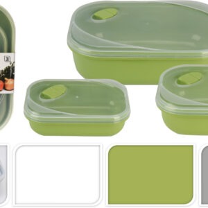 Sada 3ks obdelníkových dóz Excelent s těsnícím víkem