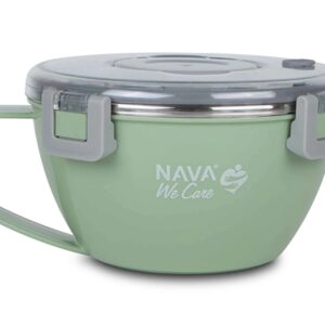 Nava kulatý nerezový obědový box "We Care", zelený 850ml