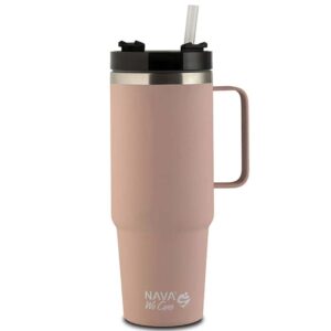 Termohrnek Tumbler "We care" s rukojetí 900ml - pink
