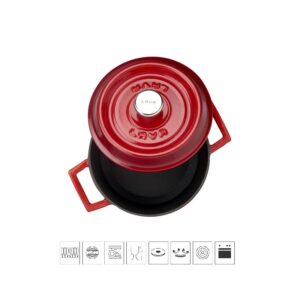 Litinový hrnec kulatý 12cm - červený