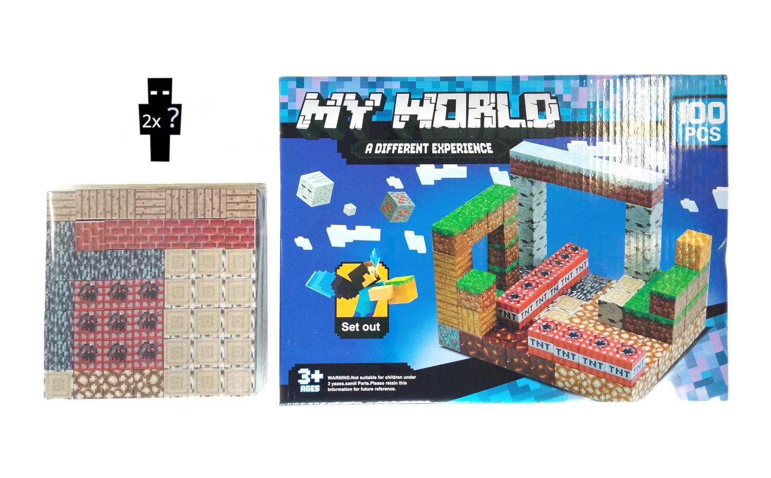 Magnetická stavebnice Minecraft TNT world 100ks - Obrázek 4