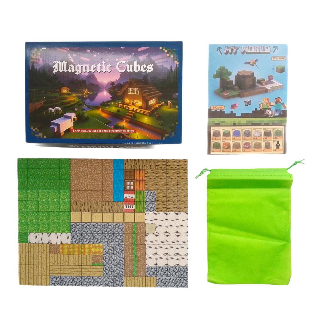 Magnetická stavebnice Minecraft Block World TNT building 198ks - Obrázek 3