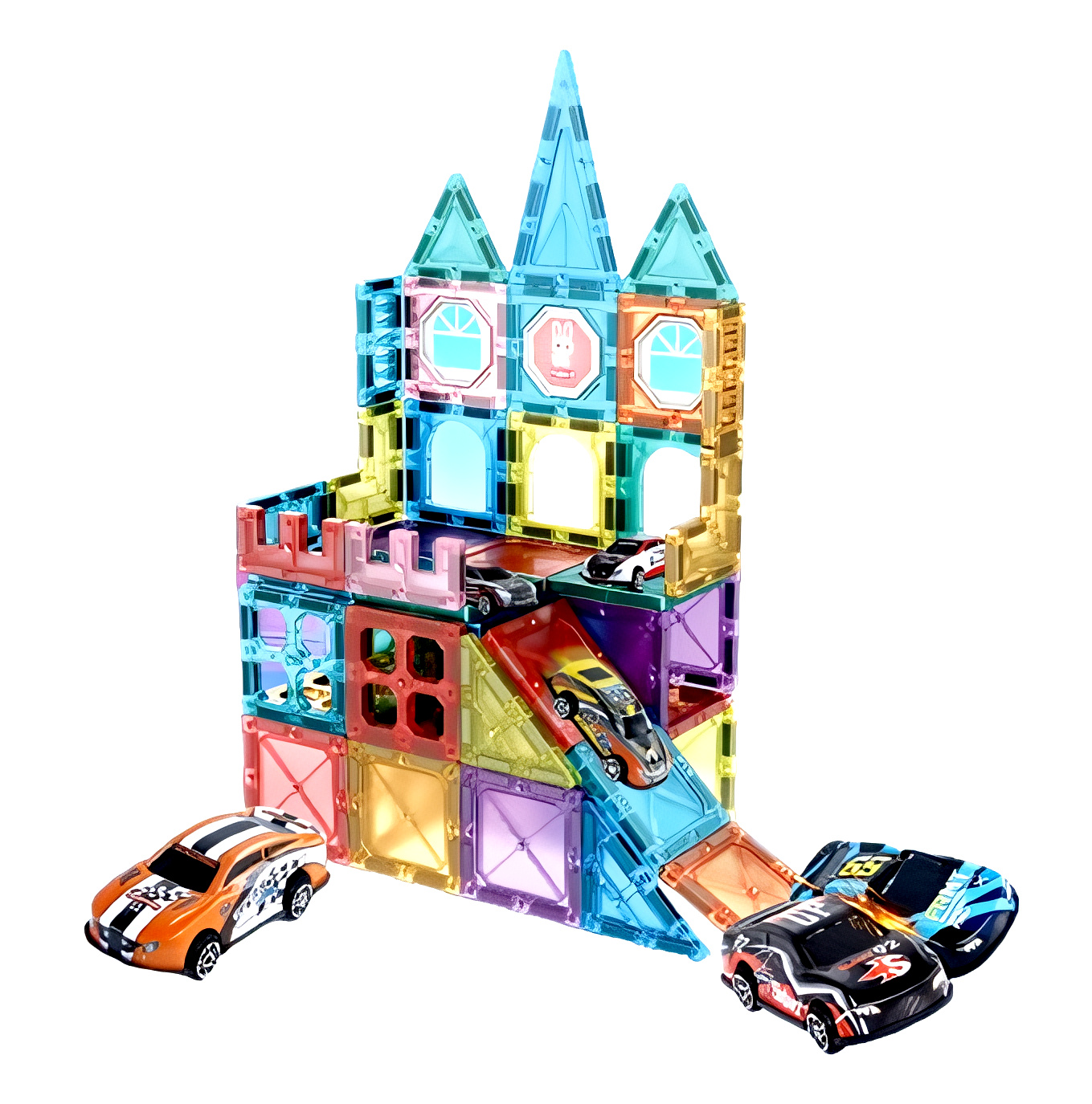Magnetická 3D stavebnice Cars 66ks s autíčkama - Obrázek 4