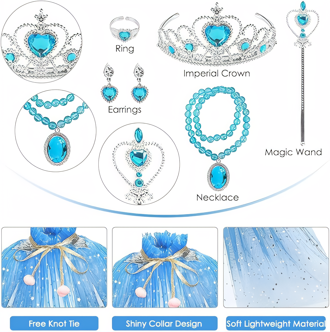 Souprava Pelerína Elsa Frozen se šperky 8ks - Obrázek 4